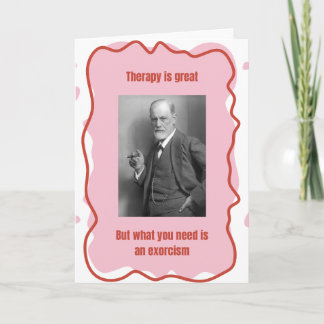 Freud Exorcism Funny Card Kort