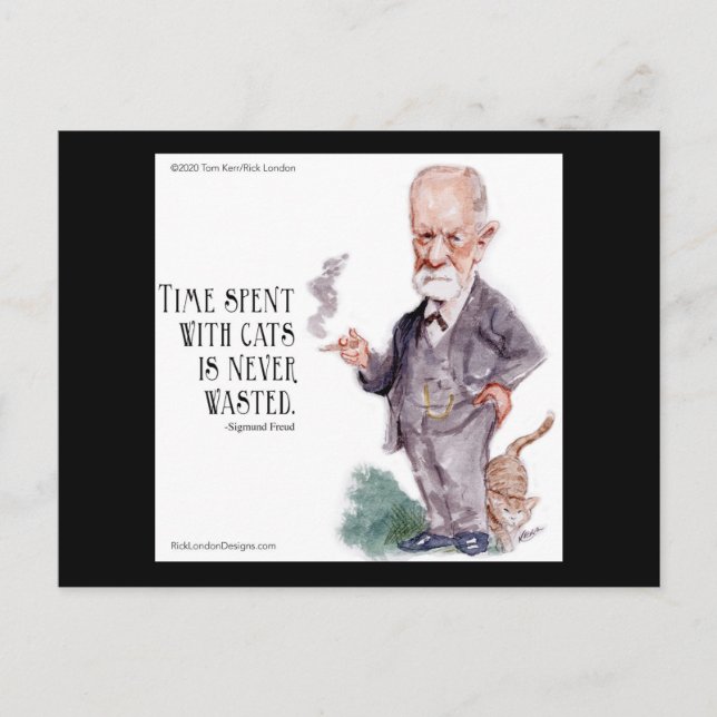 Freud och citat om katter vykort (Framsida)