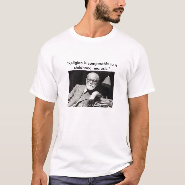 Freud "religionen är jämförbar till en barndom… t-shirt (Framsida)