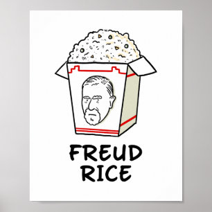 Freud Ris Food Psychology Pun Poster