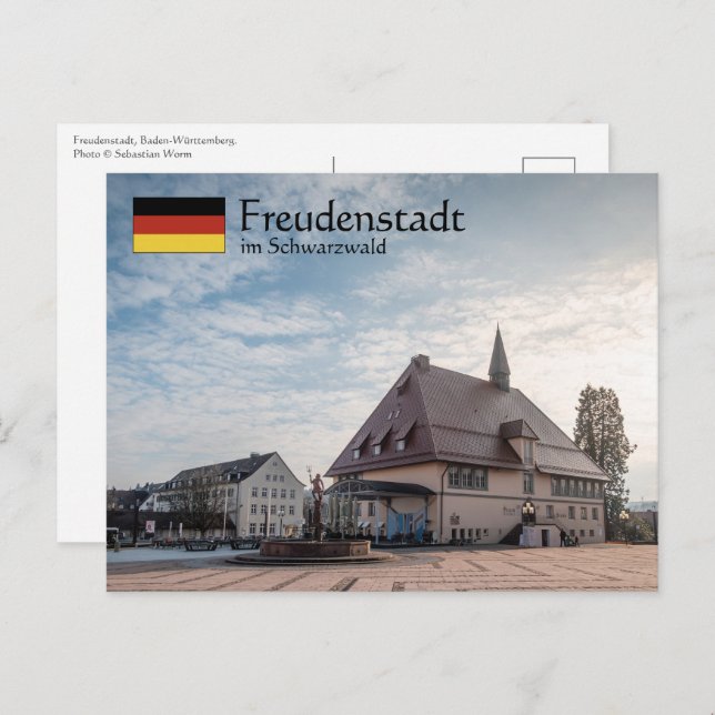 Freudenstadt Tyskland Vykort (Fram/baksida)