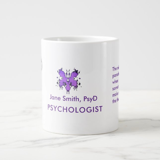 Freudian Cartoon Psychologist Name Inspiring Quote Jumbo Mugg (Framsidan)
