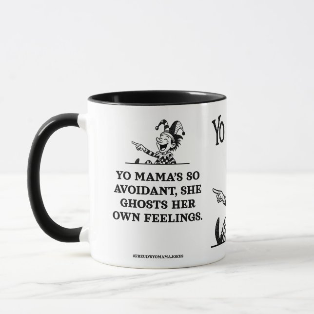 Freudianska yo mama-skämt - Undvikande Mugg (Vänster)