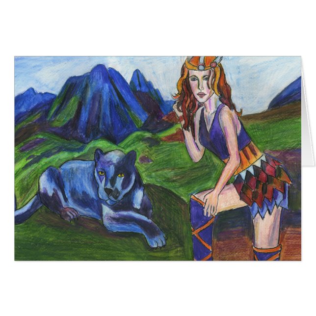 Freya av det Valkyries kortet Hälsningskort (Framsidan Horizontal)