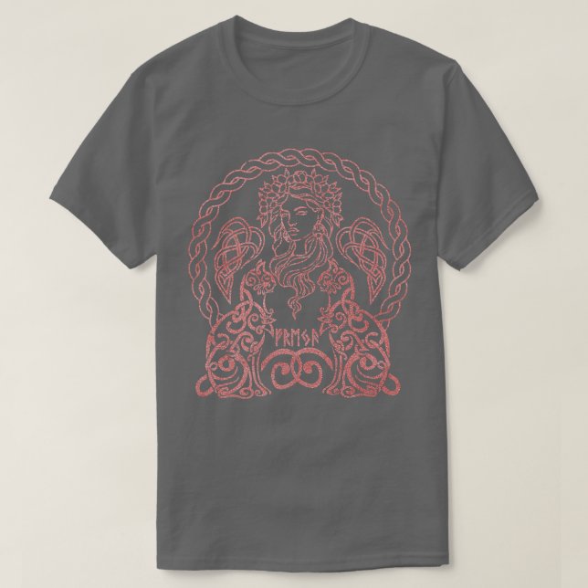 Freya Goddess Freyja Viking Norse Mythology Celtic T Shirt (Design framsida)