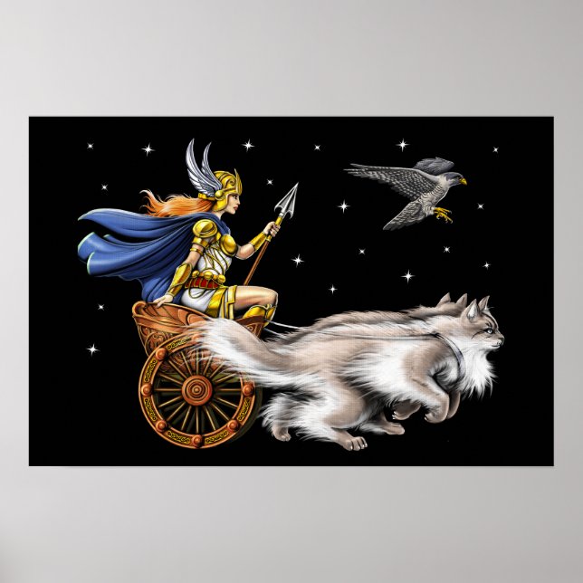 Freya Norse Mythology Goddess Poster (Framsidan)