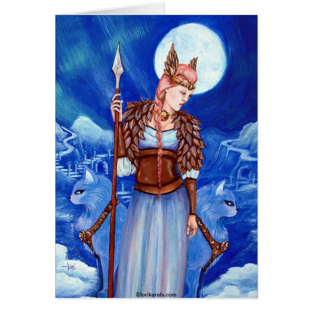 Freya Norsegudinna Hälsningskort (Framsidan)