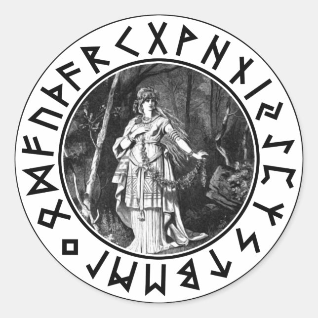 Freya Shield Runt Klistermärke (Framsida)