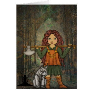 Freya vid Mythic felik konst Hälsningskort