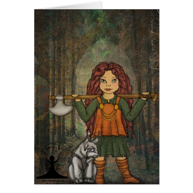 Freya vid Mythic felik konst Hälsningskort (Framsidan)