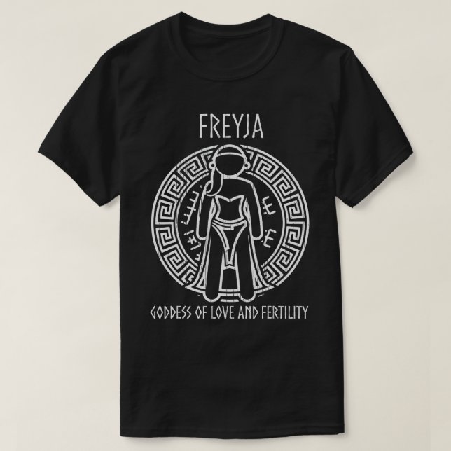 Freya Viking Gifts Nordic Gods Norse Mythology  T Shirt (Design framsida)