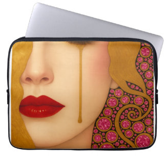 Freya's heartache golden tears in pink motif laptop fodral