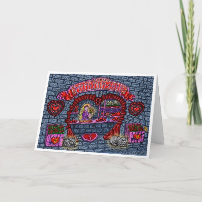 Freyas valentinsbutik - gratulationskort kort (Framsida)