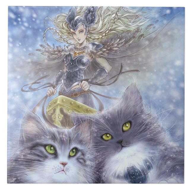 Freyja belägger med tegel kakelplatta (Framsidan)