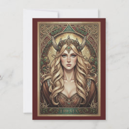 Freyja Norse Goddess Art Flat Thank You Card Tack Kort