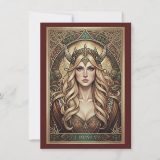Freyja Norse Goddess Art Flat Thank You Card Tack Kort