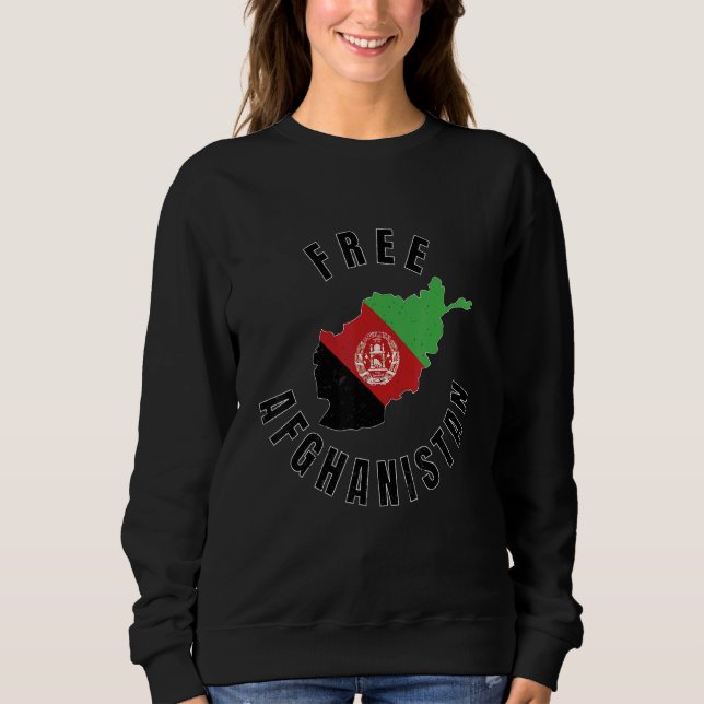Fri Afghanistan Afghanistan Land Karta Flagga T Shirt (Framsida)