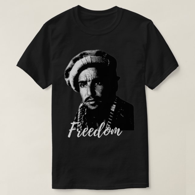 Fri afghansk frihetskämpe Massoud Afghan De T Shirt (Design framsida)