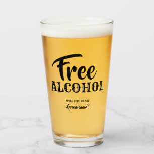 Fri alkohol - Lustigt Groomsman Frieri Glaskopp