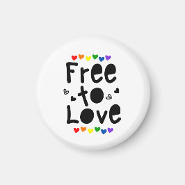 Fri att älska regnbågsstolthets hjärtan HBTQ Magnet