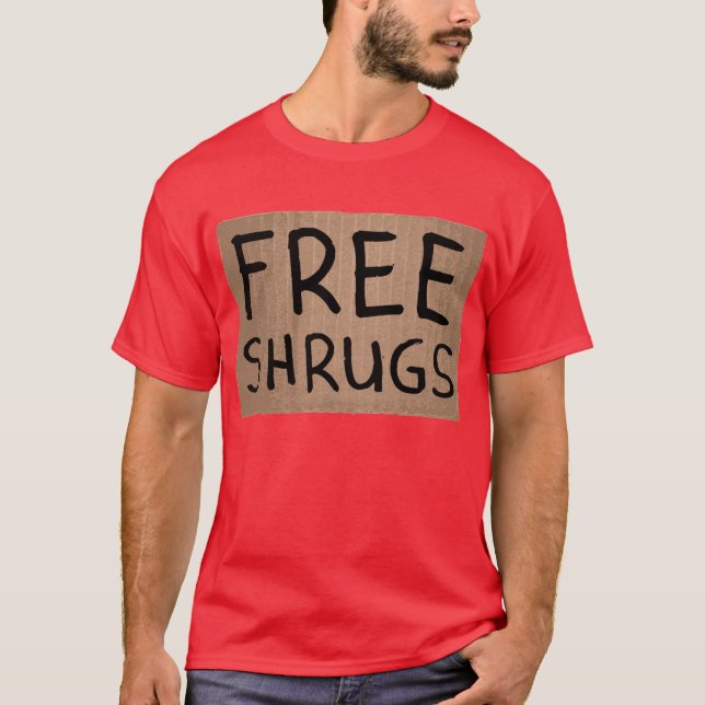 Fri axelryckningpapp undertecknar t shirt (Framsida)