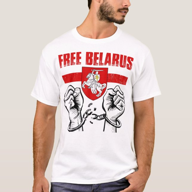 FRI BELARUS Pogonya Belarus Flagga White Red Whi T Shirt (Framsida)