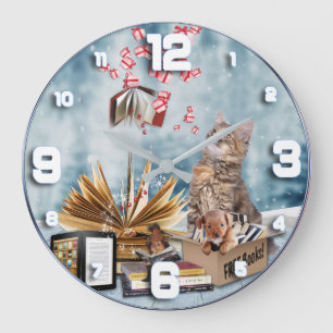 Fri Bokar med Kitten Stor Klocka