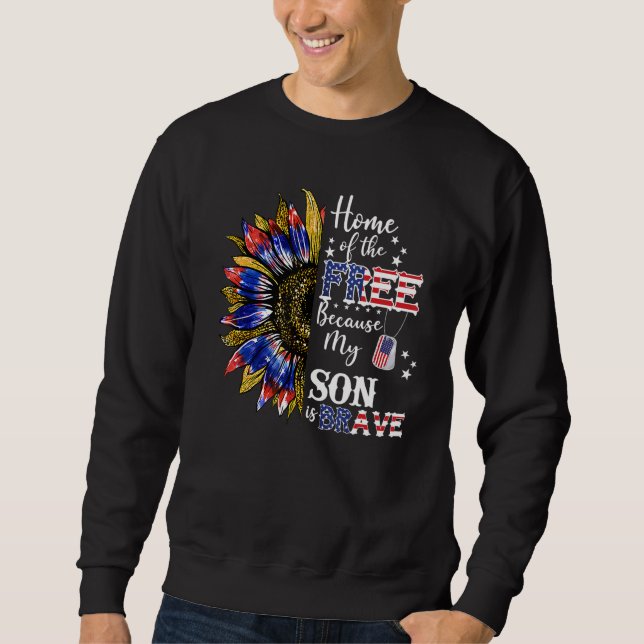 Fri bostad eftersom min Pappa är Modig amerikan Lång Ärmad Tröja (Framsida)