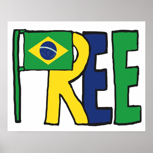 Fri Brasilien Poster (Framsidan)
