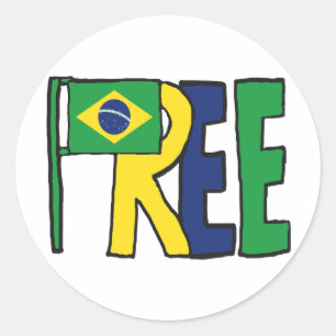 Fri Brasilien Runt Klistermärke