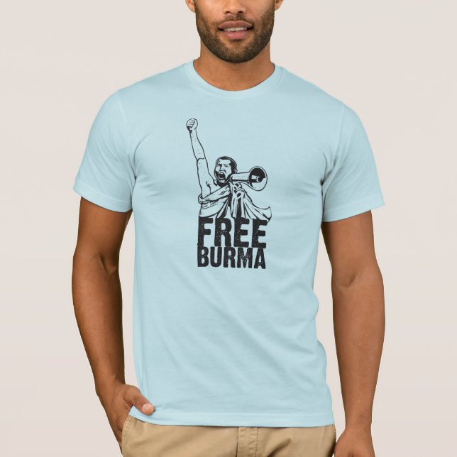 fri burma megafon (tända färg som är unisex-), t shirt (Framsida)