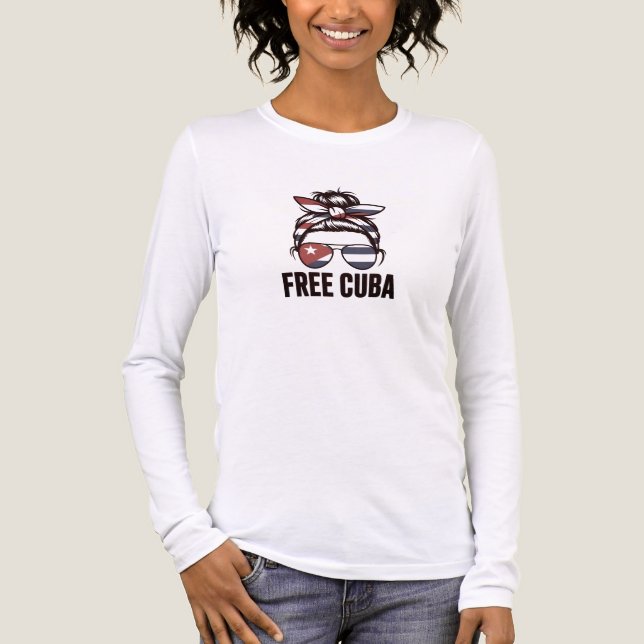 Fri Cuba – Kubansk frihetsprotestkvinna  T Shirt (Framsida)