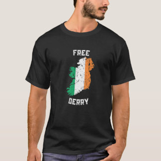 Fri Derry Irland Karta T Shirt