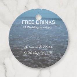 Fri dryck spara datum då namn läggs till på strand gåvor etiketter