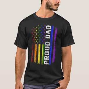 Fri från Retro American Flagga Proud Pappa Lgbt Ga T Shirt