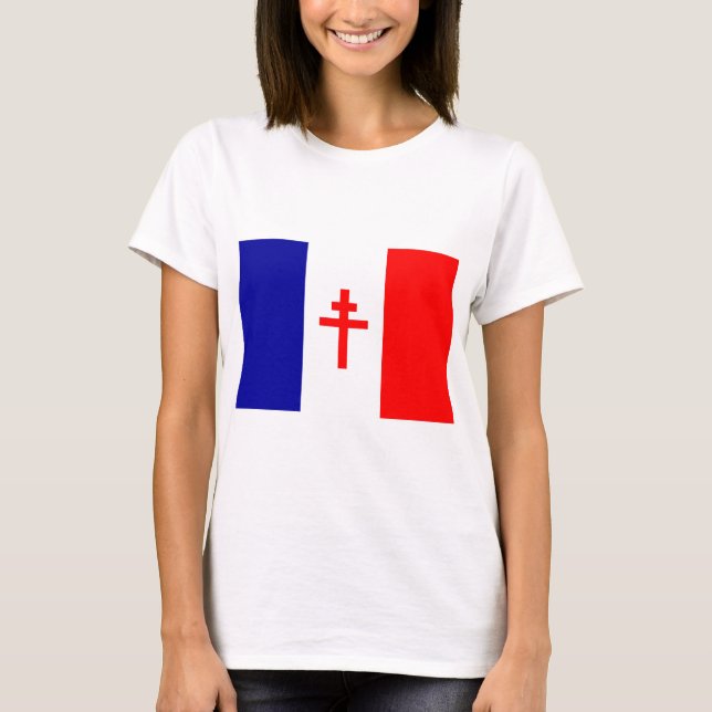 Fri fransk styrkaflagga t shirt (Framsida)