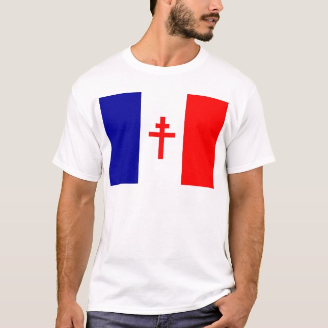 Fri fransk styrkaflagga t-shirt (Framsida)