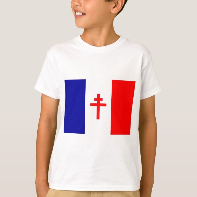 Fri fransk styrkaflagga t shirt (Framsida)