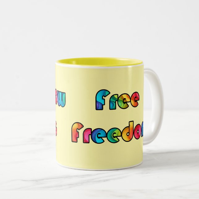 fri frihet Två-Tonad mugg (Framsida höger)