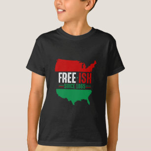 Fri frihet USA:s Karta Junettonde svarta Afican am T Shirt