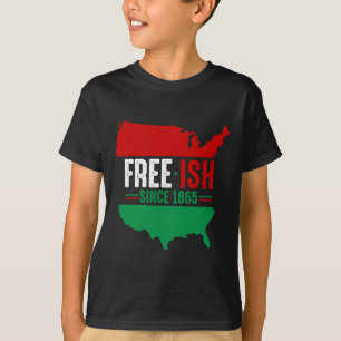 Fri frihet USA:s Karta Junettonde svarta Afican am T Shirt