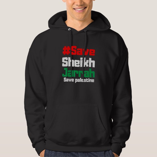 Fri Gaza Palestina-Flagga Arabiska Hoodie (Framsida)