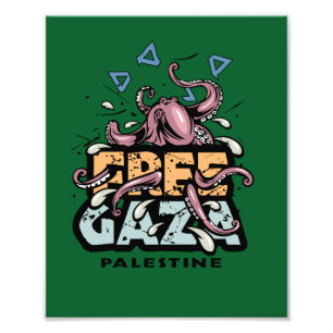 Fri Gaza Palestina - Illustration av bläckfisk Fototryck