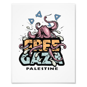 Fri Gaza Palestina - Illustration av bläckfisk Fototryck