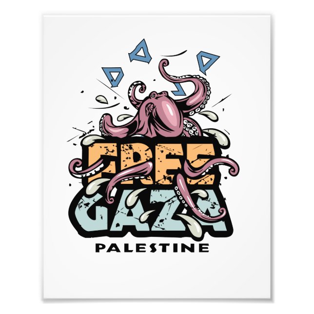Fri Gaza Palestina - Illustration av bläckfisk Fototryck (Framsidan)