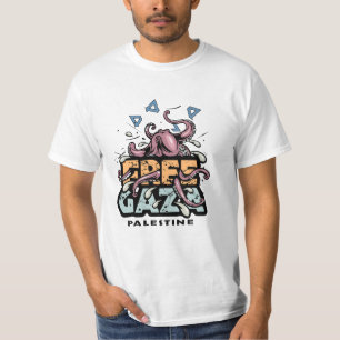 Fri Gaza Palestina - Illustration av bläckfisk T Shirt
