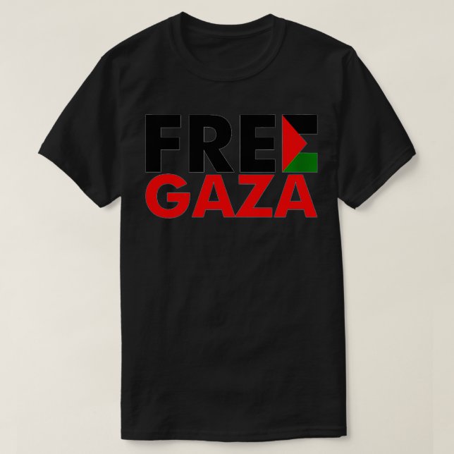 Fri Gaza Palestina: Palestina Flagga T Shirt (Design framsida)