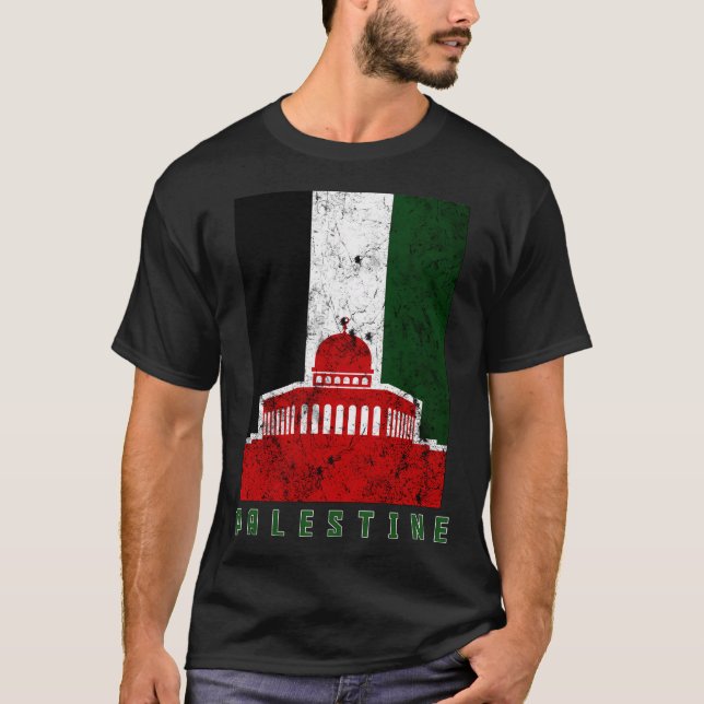 Fri Gaza Palestina Quds Spara Al Aqsa Mosque Proud T Shirt (Framsida)