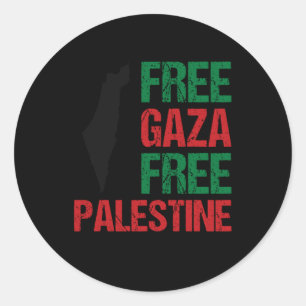 Fri Gaza-Palestina Runt Klistermärke