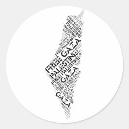 Fri Gazaremsan, Palestina, Karta Cloud Ord Runt Klistermärke
